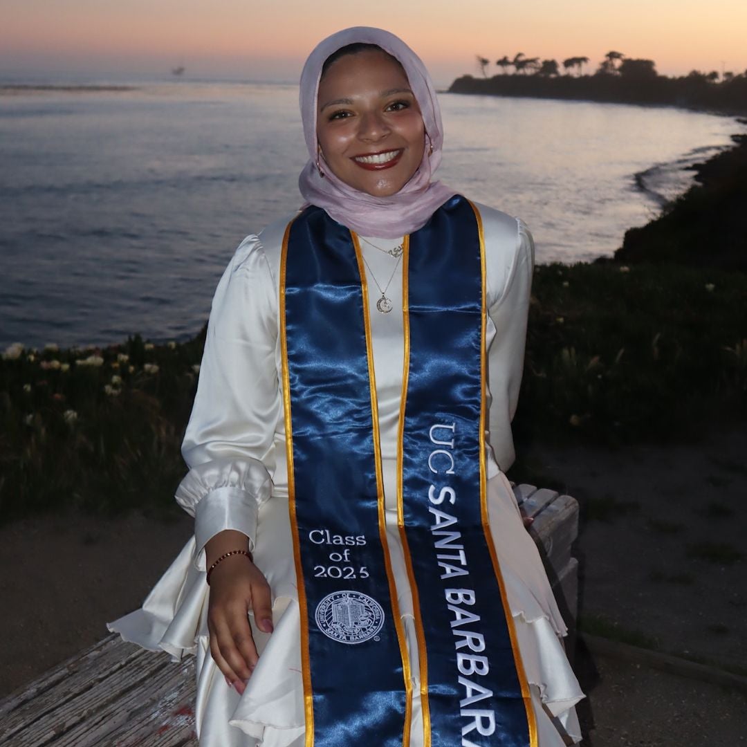 Houda Fliga graduate spotlight in regalia